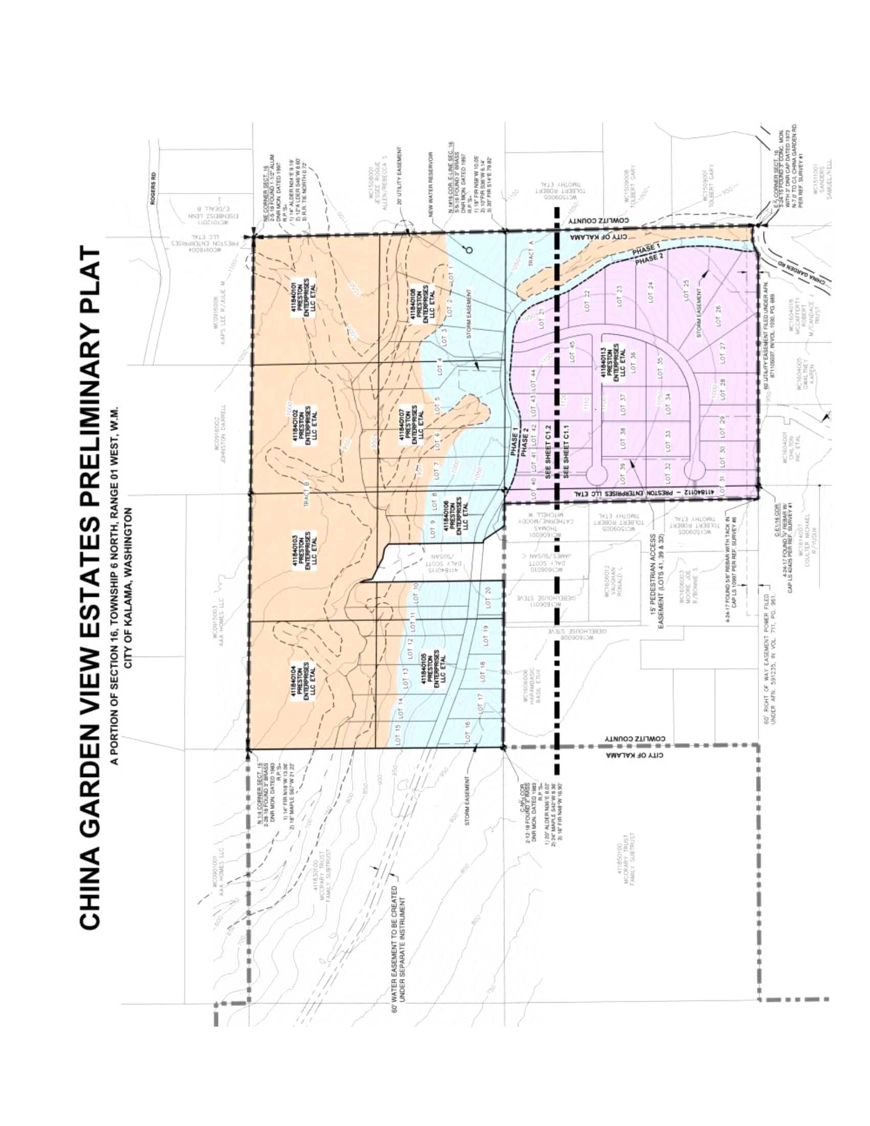 China Garden View Estates Plat Layout